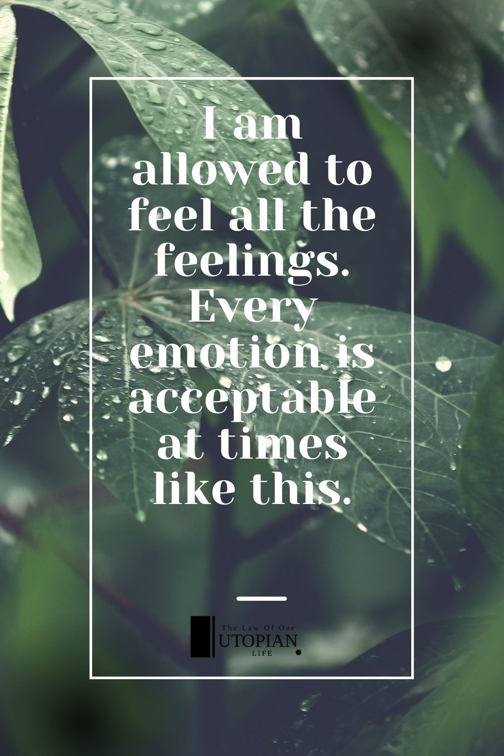 I Am Allowed To Feel All The Feelings. Every Emotion Is Acceptable At Times Like This.| Utopian Life | Affirmations For Difficult Times